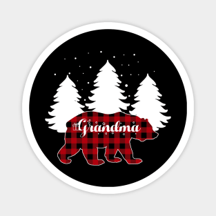 Buffalo Red Plaid Grandma Bear Matching Family Christmas Magnet